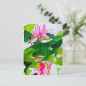 Abstracte waterverf bloemen briefkaart (Staand voorkant)