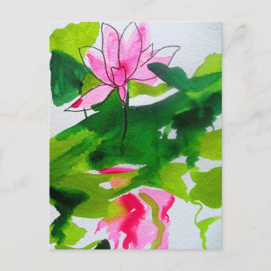 Abstracte waterverf bloemen briefkaart (Voorkant)