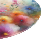 Abstracte Waterverf Bloemen Snijplank (Hoek)