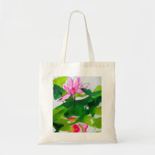 Abstracte waterverf bloemen tote bag