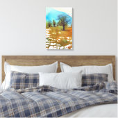 Abstracte Waterverf boomlandschapsink Canvas Afdruk (Insitu (Slaapkamer))