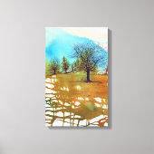 Abstracte Waterverf boomlandschapsink Canvas Afdruk (Voorkant)