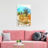 Abstracte Waterverf boomlandschapsink Canvas Afdruk (Insitu (Woonkamer))