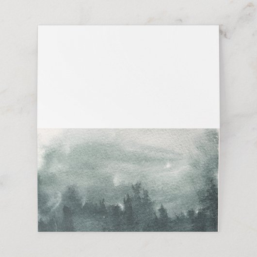 Abstracte Waterverf Boslandschapsescortielijst (Buitenkant ongevouwen)