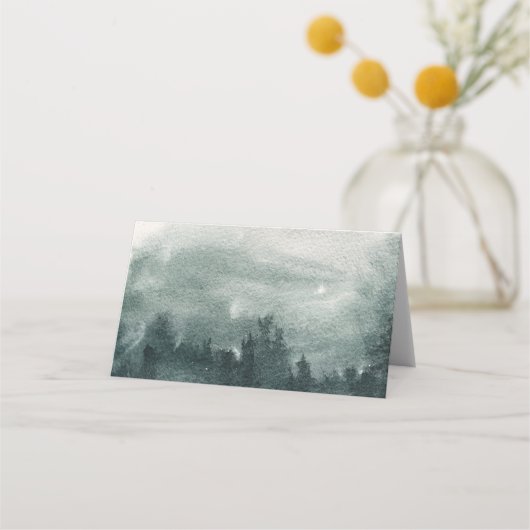 Abstracte Waterverf Boslandschapsescortielijst (Voorkant)