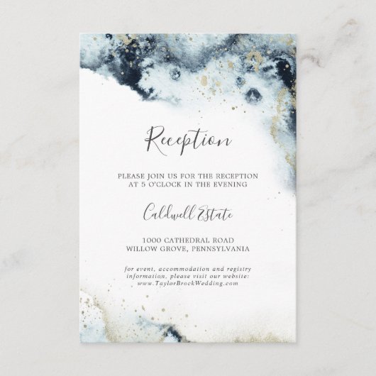 Abstracte Waterverf bruiloft Informatiekaartje (Voorkant)