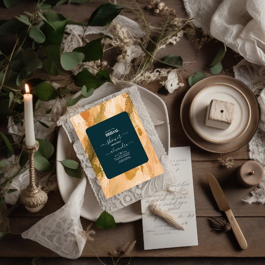 Abstracte Waterverf Brush Stroke Bridal Kaart