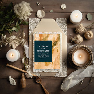 Abstracte Waterverf Brush Stroke Bruiloft Kaart