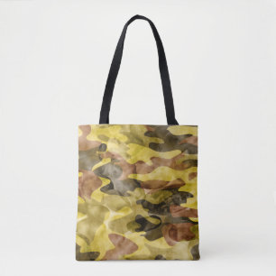 Abstracte Waterverf: Camouflage Tie Dye Draagtas