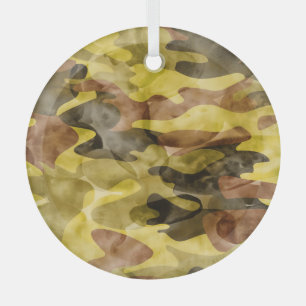 Abstracte Waterverf: Camouflage Tie Dye Glas Ornament