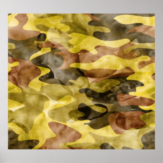 Abstracte Waterverf: Camouflage Tie Dye Poster
