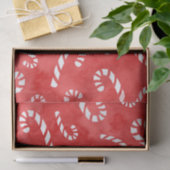 Abstracte Waterverf Candy Cane Pattern Tissuepapier (Geschenk)