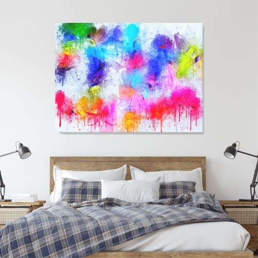 Abstracte Waterverf Canvas Afdruk (Insitu (Slaapkamer))
