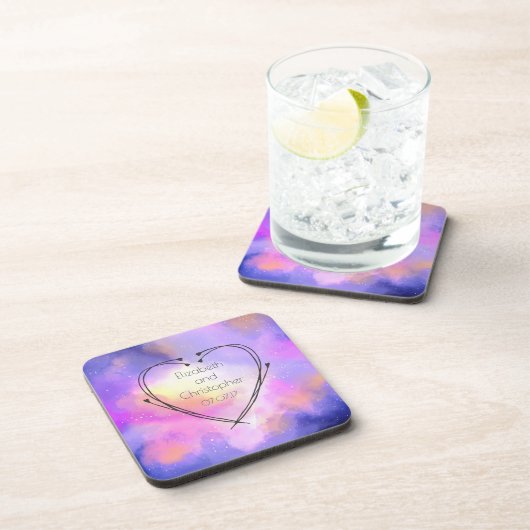 Abstracte Waterverf Chouds Weddenschap over surrea Drankjes Onderzetter (Rechterzijde)