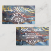 Abstracte Waterverf Classy Retro Flourish Monogram Visitekaartje (Voorkant / Achterkant)