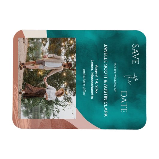 Abstracte Waterverf De datum opslaan Magneet (Horizontaal)