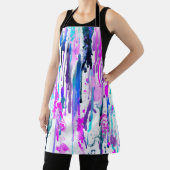 Abstracte Waterverf Druppels Blauw Turkoois Roze Schort (Insitu)