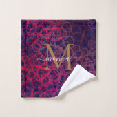 Abstracte Waterverf druppels Monogram naam Bad Handdoek (Wasdoekje)