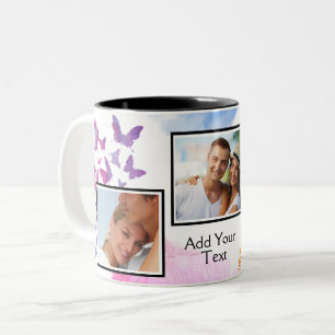 Abstracte Waterverf Elements 3 Foto personaliseren Tweekleurige Koffiemok