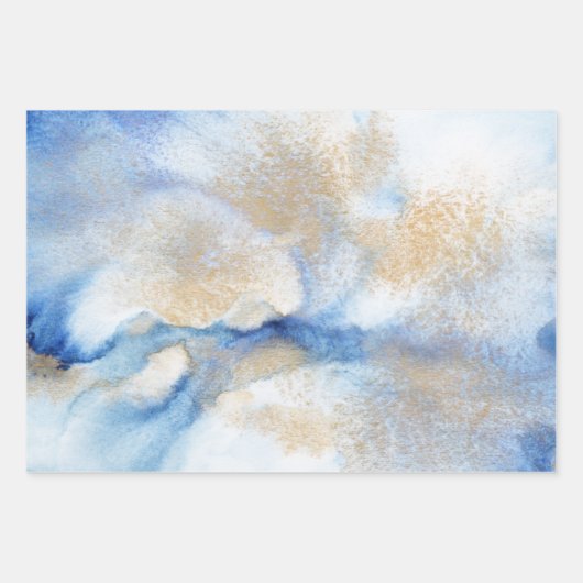 Abstracte Waterverf en goud Inpakpapier Vel (Voorkant 3)
