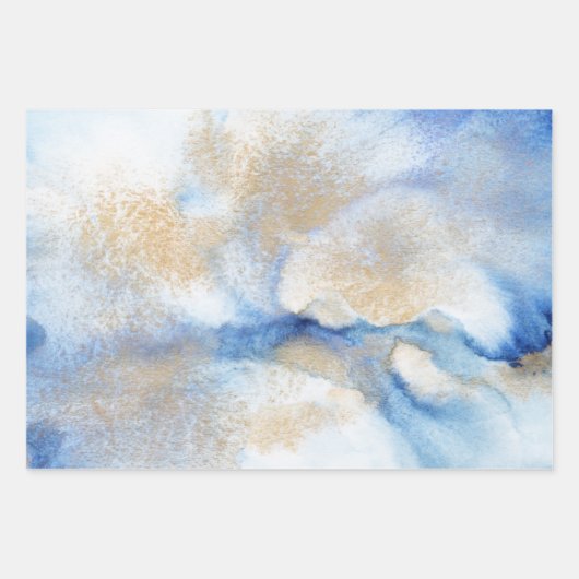 Abstracte Waterverf en goud Inpakpapier Vel (Voorkant)