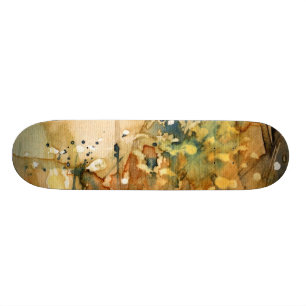 Abstracte waterverf en oude achtergrond skateboard