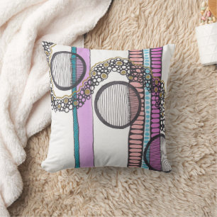 Abstracte waterverf en pen. Ga met de stroom mee Kussen