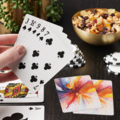 Abstracte Waterverf explosie Pokerkaarten (Insitu)