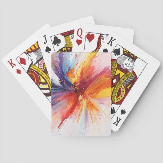 Abstracte Waterverf explosie Pokerkaarten (Achterkant)