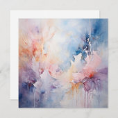 Abstracte waterverf feestdagenkaart (Voorkant / Achterkant)