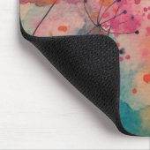 Abstracte Waterverf Floral Art Muismat Mousepad (Hoek)