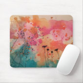 Abstracte Waterverf Floral Art Muismat Mousepad (Met muis)