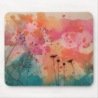 Abstracte Waterverf Floral Art Muismat Mousepad