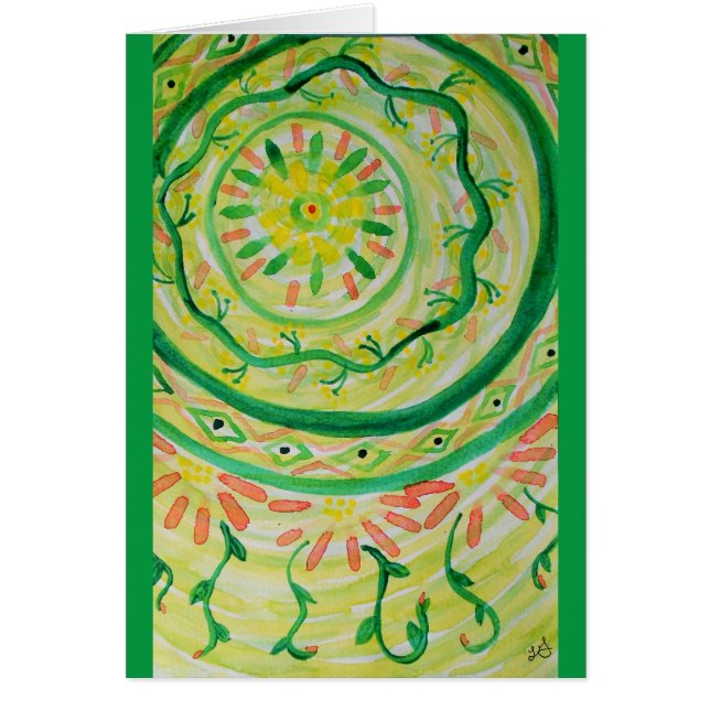 Abstracte waterverf floral mandala (Voorkant)