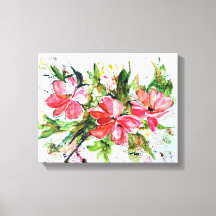 Abstracte Waterverf Floral Print