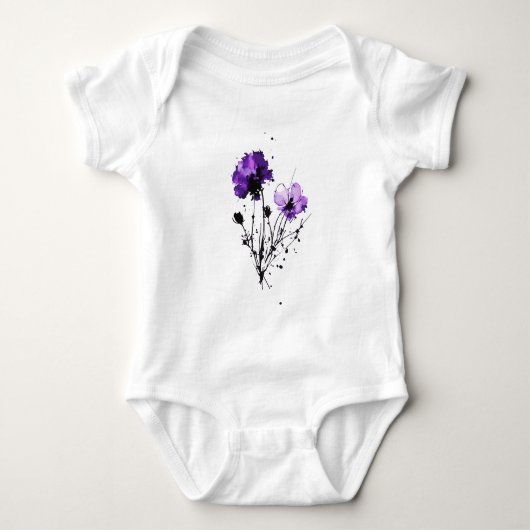 Abstracte Waterverf Flowers Romper (Voorkant)