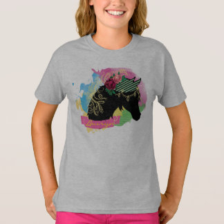 Abstracte Waterverf geïllustreerd ontwerp van paar T-shirt