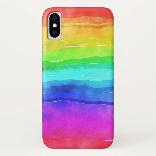 Abstracte Waterverf gekleurde strips regenboog Case-Mate iPhone Case (Achterkant)