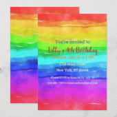 Abstracte Waterverf gekleurde strips regenboog. Kaart (Voorkant / Achterkant)