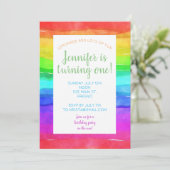 Abstracte Waterverf gekleurde strips regenboog. Kaart (Staand voorkant)