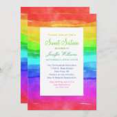 Abstracte Waterverf gekleurde strips regenboog. Kaart (Voorkant / Achterkant)