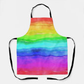 Abstracte Waterverf gekleurde strips regenboog Schort (Voorkant)