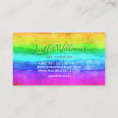 Abstracte Waterverf gekleurde strips regenboog. Visitekaartje (Achterkant)