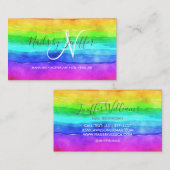 Abstracte Waterverf gekleurde strips regenboog. Visitekaartje (Voorkant / Achterkant)