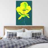 Abstracte waterverf gele bloem canvas afdruk (Insitu (Slaapkamer))