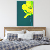 Abstracte waterverf gele bloem canvas afdruk (Insitu (Slaapkamer))