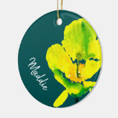 Abstracte waterverf gele bloem keramisch ornament (Links)