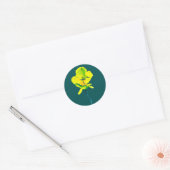 Abstracte waterverf gele bloem ronde sticker (Envelop)