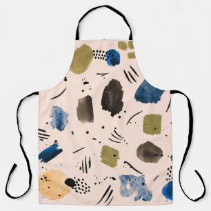 Abstracte Waterverf: geometrisch inktpatroon. Schort