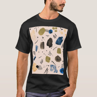 Abstracte Waterverf: geometrisch inktpatroon. T-shirt